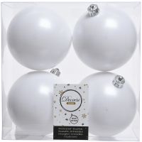 Набор новогодних шаров 10 см белые 022172