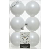 Набор новогодних шаров 8 см белые 022064
