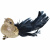 Птичка золотая на клипсе с чёрными перьями 16 см 1574 купить в Минске