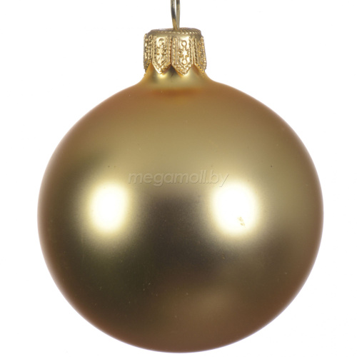 Набор новогодних шаров "Матовый" 8 см золото 113014 набор купить в Минске