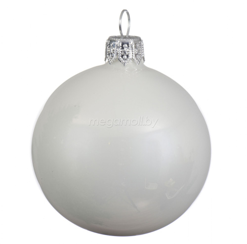 Набор новогодних шаров "Эмаль" 10 см белый 113085 набор купить в Минске