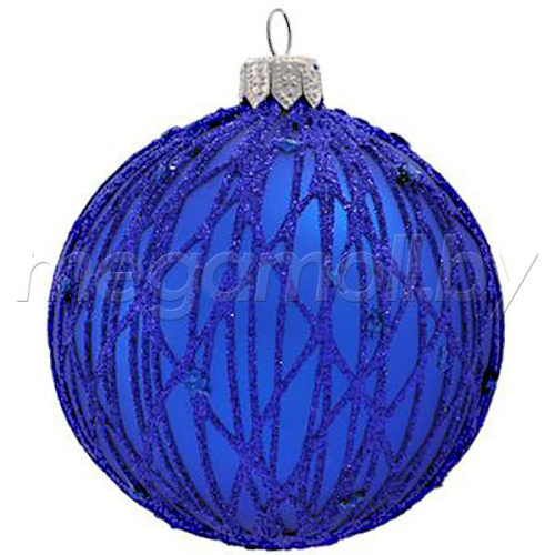 Новогодний шар "Гео" 8 см синий купить в Минске