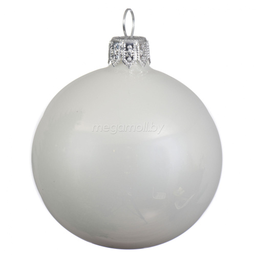 Набор новогодних шаров "Эмаль" 6 см белый 113082 набор купить в Минске