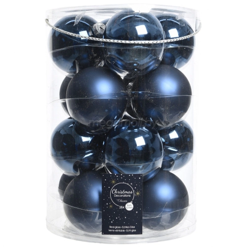 Набор новогодних шаров, 8 см темно-синие 140746 купить в Минске