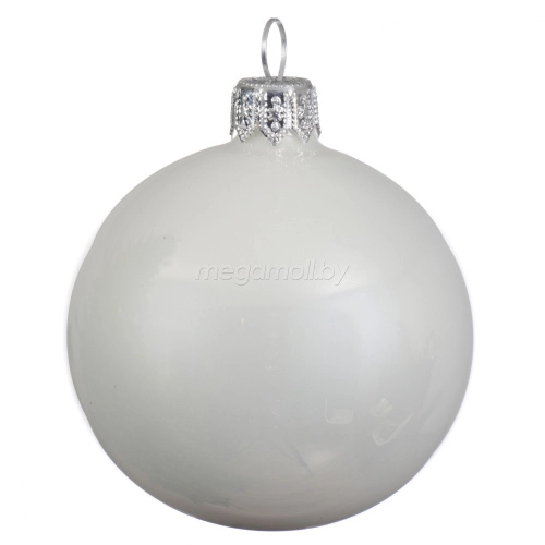 Набор новогодних шаров "Эмаль" 6 см белый 113082 набор купить в Минске