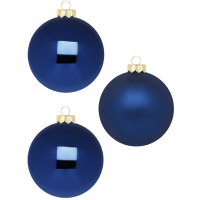 Набор новогодних шаров 10 см синий (6 шт)