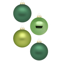 Набор новогодних шаров 8 см зеленый (12 шт)