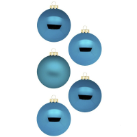 Набор новогодних шаров 6 см голубой (20 шт)