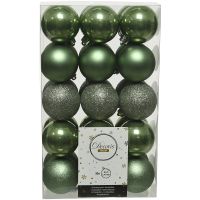 Набор новогодних шаров 6 см серо-зеленые 023294