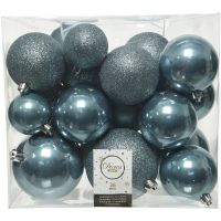 Набор новогодних шаров 10 см голубые 020619
