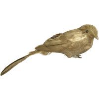 Птичка на клипсе 7,5x30x8,5 см золотая 521075-1