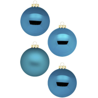 Набор новогодних шаров 8 см голубой (12 шт)
