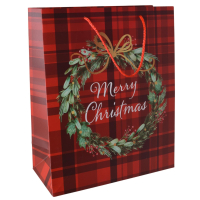 Подарочный пакет с надписью Merry Christmas 26x32x12 см 249