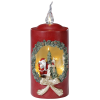Светодиодная свеча с рождественской декорацией 19 см