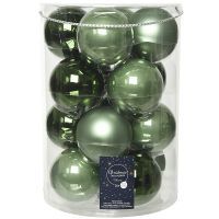 Набор новогодних шаров 8 см серо-зеленые 140798