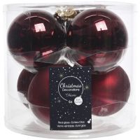 Набор новогодних шаров 8 см темно-рубиновые 140399