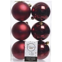 Набор новогодних шаров 8 см темно-рубиновые 022053