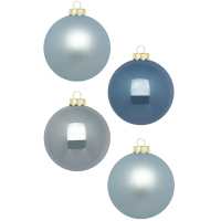 Набор новогодних шаров 8 см голубой, серый (12 шт)