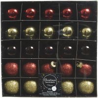 Набор новогодних шаров 3 см красно-золотые 016204