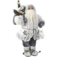 Дед Мороз с мешком подарков 45 см белый 560154