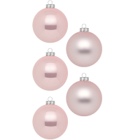 Набор новогодних шаров 6 см розовый (20 шт)