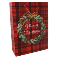 Подарочный пакет с надписью Merry Christmas 31x42x12 см 252