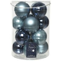 Набор новогодних шаров 8 см голубые 140799