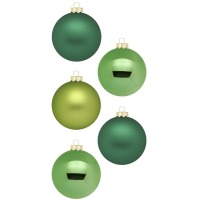 Набор новогодних шаров 6 см зеленый (20 шт)
