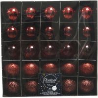 Набор новогодних шаров 3 см красные 016200