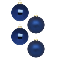 Набор новогодних шаров 8 см синий (12 шт)