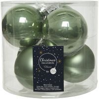 Набор новогодних шаров 8 см серо-зеленые 140683
