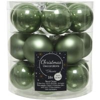 Набор новогодних шаров 4 см серо-зеленые 010486