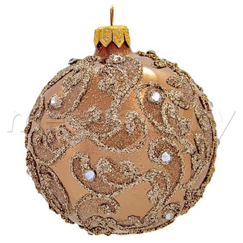 Новогодний шар "Флерон" 8 см бежевый купить в Минске