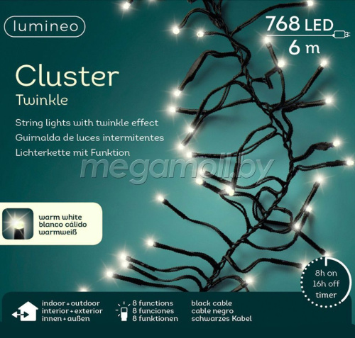 Гирлянда новогодняя LUMINEO Cluster 768 Led 6 м 494692 купить в Минске