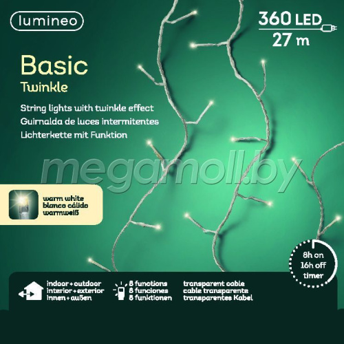 Гирлянда новогодняя LUMINEO Basic 360 Led 27 м 494177 купить в Минске