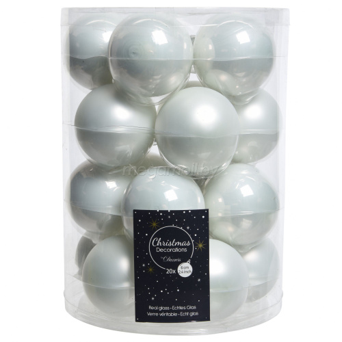 Набор новогодних шаров 6 см белые 140223 купить в Минске