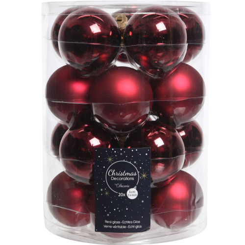 Набор новогодних шаров 6 см темно-рубиновый 140278