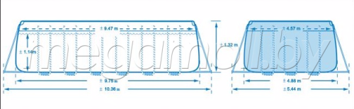 Бассейн каркасный Intex 26372 Ultra Frame 975х488х132 см