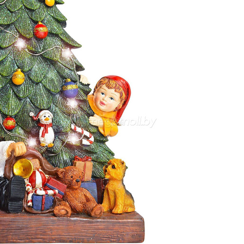 Новогодняя статуэтка на батарейках "Дед Мороз с подарками под елкой" 23x9,5x34 см 4371 купить в Минске