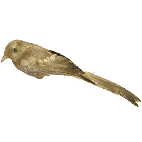 Птичка на клипсе 7,5x30x8,5 см золотая 521075-2
