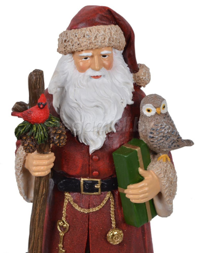 Новогодняя статуэтка "Дед Мороз с совой и зайчиком" 15,2x11,5x31,5 см 4291 купить в Минске