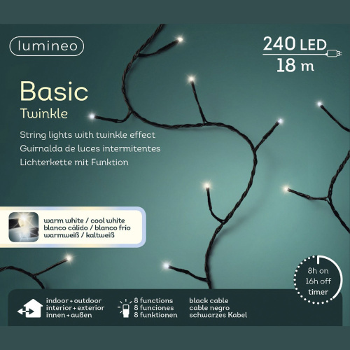 Гирлянда новогодняя LUMINEO Basic 240 Led 18 м 494097