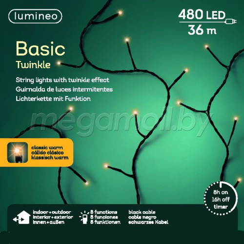 Гирлянда новогодняя LUMINEO Basic 480 Led 36 м 493088 купить в Минске