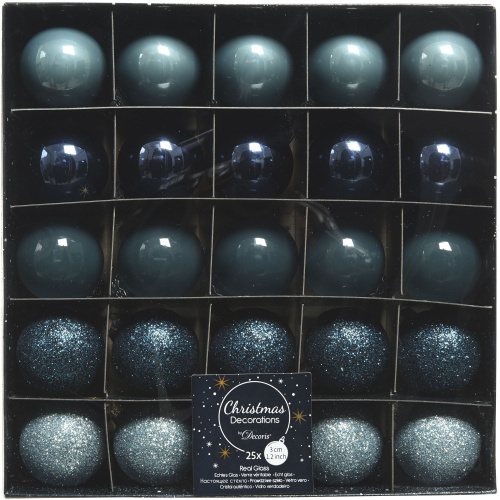 Набор новогодних шаров 3 см голубые 016209 купить в Минске