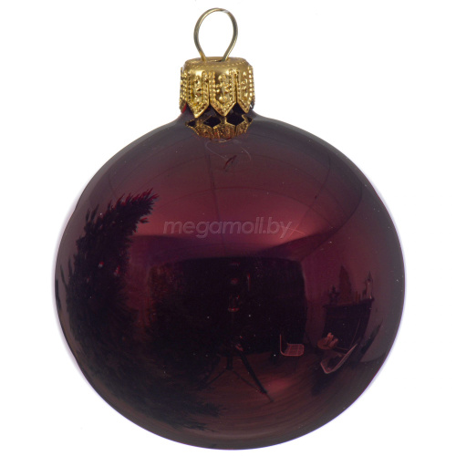 Набор новогодних шаров "Глянец" 8 см темно-рубиновый 113064 купить в Минске