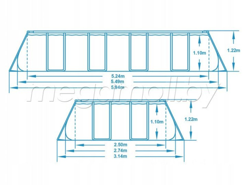 Бассейн каркасный Bestway 56710 Power Steel Oval 549x274x122 см купить в Минске