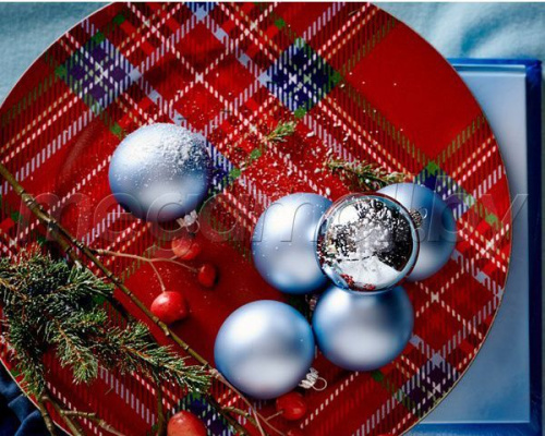 Набор новогодних шаров "Матовый" 7 см голубой 114993 купить в Минске
