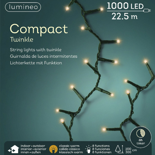 Гирлянда новогодняя LUMINEO Compact 1000 Led 22,5 м 495393