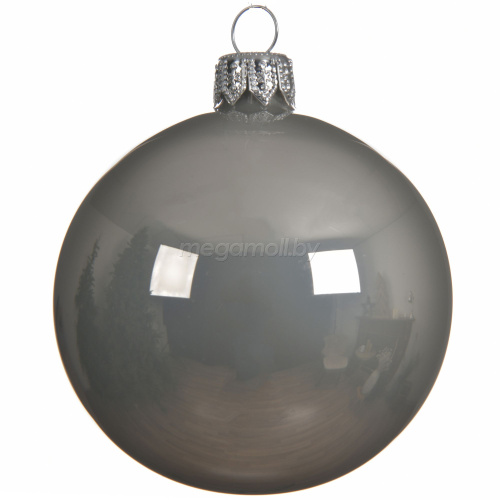 Набор новогодних шаров "Эмаль" 8 см туманно-серый 114964 набор купить в Минске