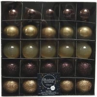 Набор новогодних шаров 3 см коричневые 016207